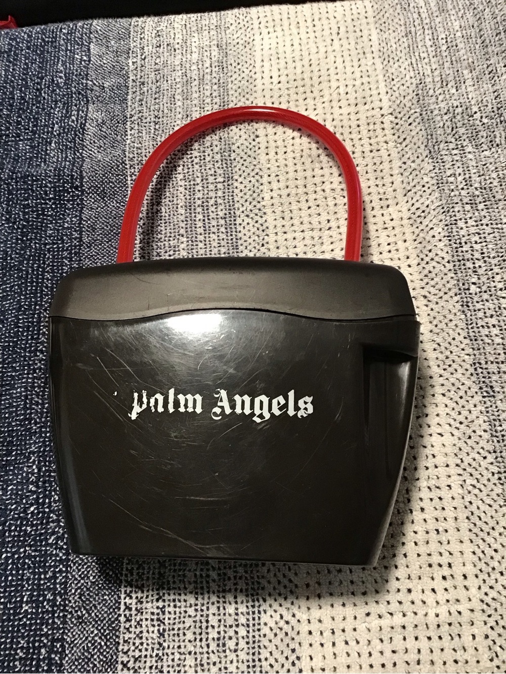 Palm Angels Black Bag with Red Handle